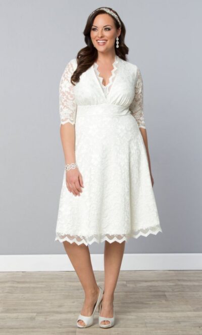 Kiyonna Wedding Belle Lace Dress in Ivory