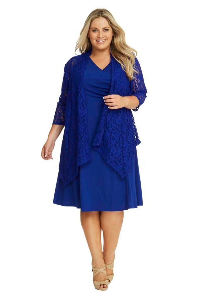 Robin Plus Size Lace Jacket Sapphire Butterfly 2849