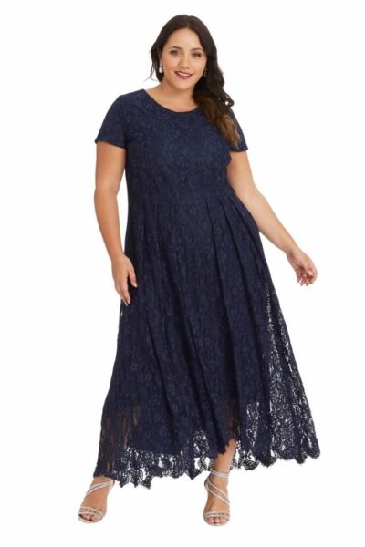 Lace Hi Lo Dress with Cap Sleeve - Sapphire Butterfly