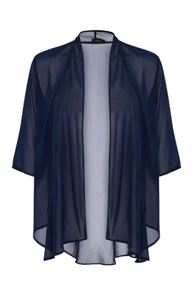 Jackie Chiffon Waterfall Jacket in Navy - Sapphire Butterfly