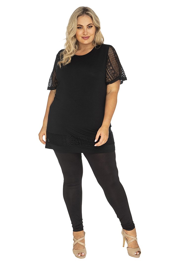 Black Lace Footless Tights 