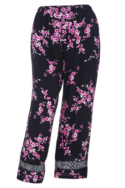 plus size wide leg pant blossom print back